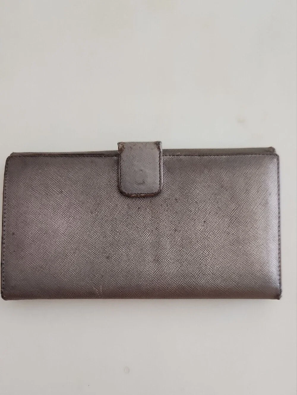 Prada Metallic Saffiano Leather Wallet..preloved.